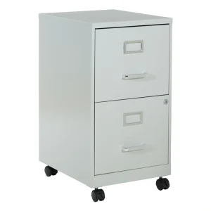 Office Star Products Metal Grey 2-Drawer 14.25-in File Cabinet