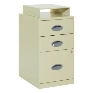 Office Star Products Metal Tan 3-Drawer 14.25-in File Cabinet