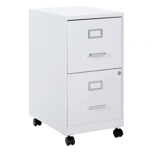 Office Star Products Metal White 2-Drawer 14.25-in File Cabinet