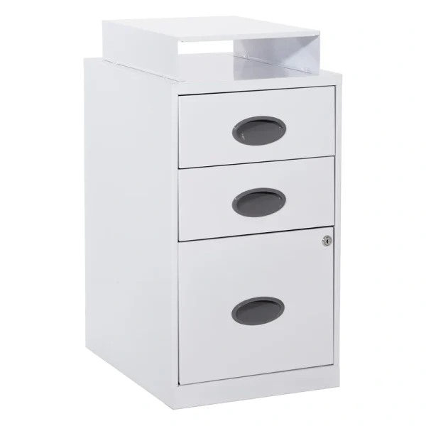 Office Star Products Metal White 3-Drawer 14.25-in File Cabinet