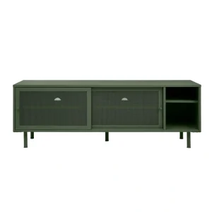 Olive Green Contemporary/Modern Metal Media Cabinet