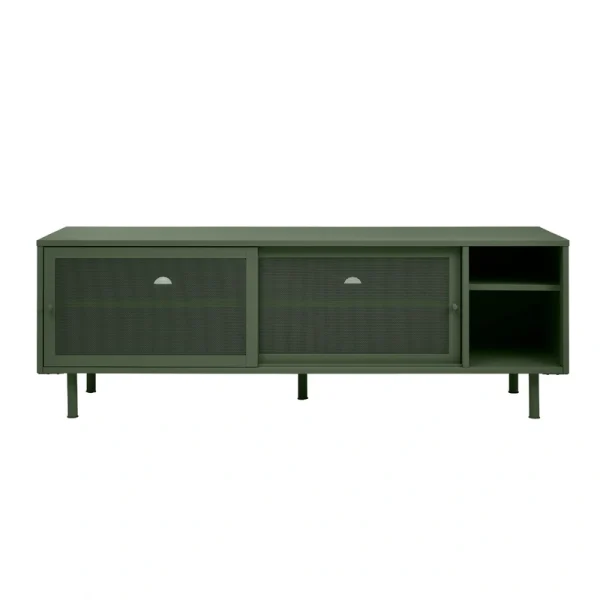 Olive Green Contemporary/Modern Metal Media Cabinet