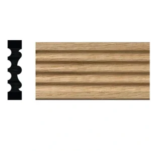 Ornamental Mouldings 1/2 in. x 2-1/8 in. x 84 in. Natural Oak Fluted Victorian Casing Moulding