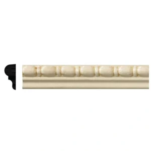 Ornamental Mouldings 5/16 in. x 11/16 in. x 96 in. White Hardwood Embossed Bead and Reel Moulding