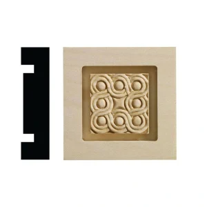 Ornamental Mouldings Rondele Collection 13/16 in. x 3-1/4 in. x 3-1/4 in. White Hardwood Casing Door and Window Corner Block Moulding