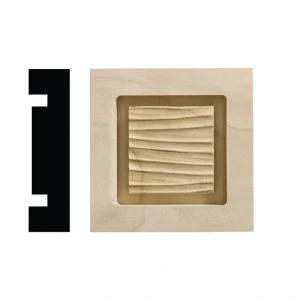 Ornamental Mouldings Wave Collection 13/16 in. x 3-1/4 in. x 3-1/4 in. White Hardwood Casing Door and Window Corner Block Moulding