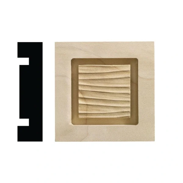 Ornamental Mouldings Wave Collection 13/16 in. x 3-1/4 in. x 3-1/4 in. White Hardwood Casing Door and Window Corner Block Moulding