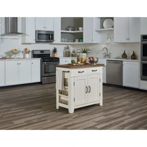 OSP Home Furnishings White Wood Base with MDF Wood Top Kitchen Island (39-in x 21-in x 36-in)