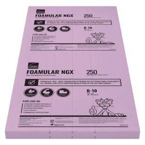Owens Corning R-10 (25 PSI) FOAMULAR NGX 250 Extruded Polystyrene Foam Board Insulation 2″ x 4′ x 8′ – Scored Square Edge