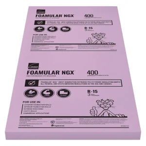 Owens Corning R-15 (40 PSI) FOAMULAR NGX 400 Extruded Polystyrene Foam Board Insulation 3″ x 4′ x 8′ – Square Edge