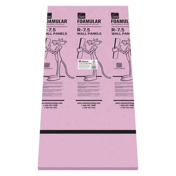 Owens Corning R-7.5 (15 PSI) FOAMULAR Extruded Polystyrene Foam Board Project Panel 1-1/2” x 22-1/4” x 48”
