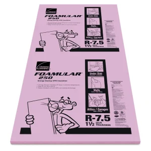 Owens Corning R-7.5 (25 PSI) FOAMULAR Extruded Polystyrene Foam Board Insulation 1-1/2″ x 4′ x 8′ – Tongue & Groove Edge