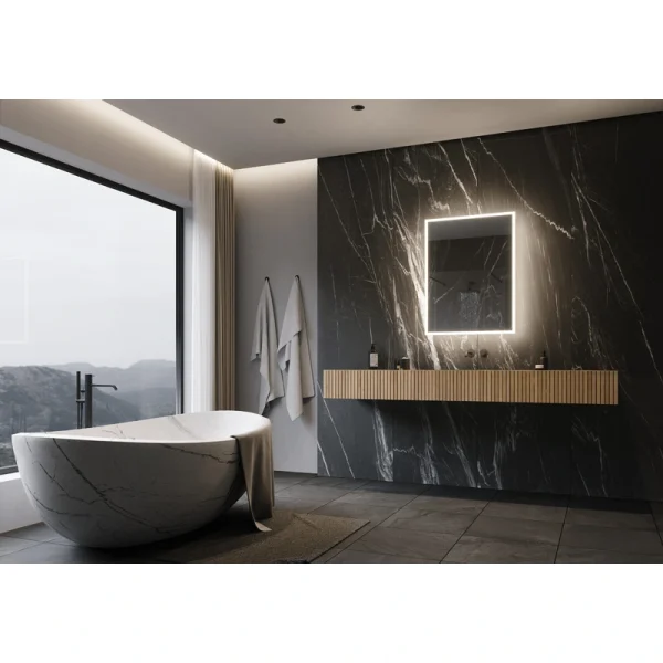 PARIS MIRROR Galaxy Cabinet 24-in x 32-in Lighted LED Surface Mount 3000K Mirrored Soft Close Medicine Cabinet