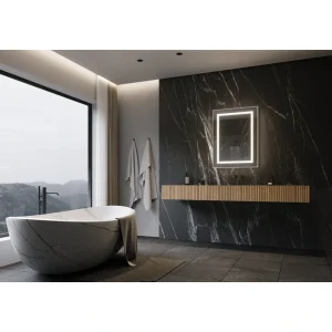 PARIS MIRROR Harmony Cabinet 24-in x 32-in Lighted LED Surface Mount 3000K Mirrored Soft Close Medicine Cabinet