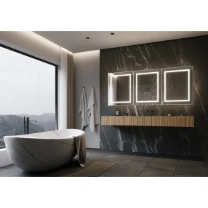PARIS MIRROR Harmony Cabinet 72-in x 30-in Lighted LED Surface Mount 6000K Mirrored Soft Close Medicine Cabinet