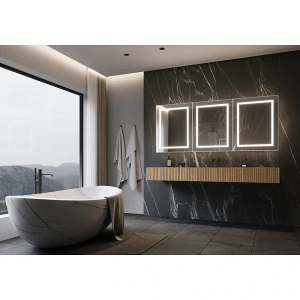 PARIS MIRROR Harmony Cabinet 72-in x 30-in Lighted LED Surface Mount 6000K Mirrored Soft Close Medicine Cabinet
