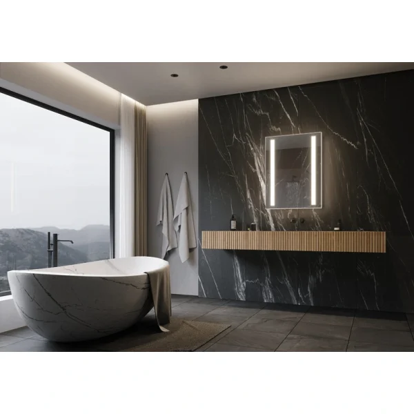 PARIS MIRROR Verano Cabinet 24-in x 32-in Lighted LED Surface Mount 3000K Mirrored Soft Close Medicine Cabinet