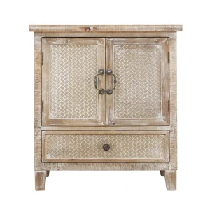 Parisloft Brown with A Slight White Country Wood Media Cabinet