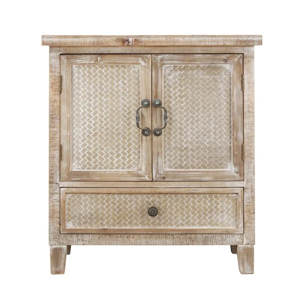 Parisloft Brown with A Slight White Country Wood Media Cabinet