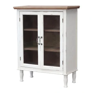 Parisloft White Country Wood Media Cabinet