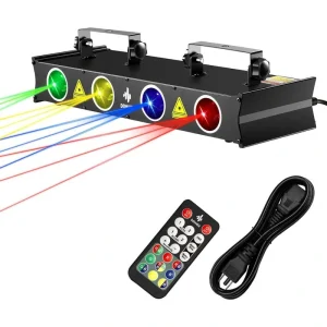 Party Lights DJ Disco Lights, 3D Effect Sound Sensing Laser Lights Flash Stage Lights Projector