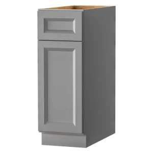 PELHAM & WHITE Keyport Shaker 12 in. W x 24 in. D x 34.5 in. H in Charcoal Plywood Tool-Free Ready To Assemble Base Kitchen Cabinet