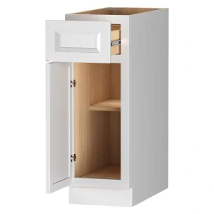 PELHAM & WHITE Keyport Shaker 12 in. W x 24 in. D x 34.5 in. H in White Plywood Tool-Free Ready to Assemble Floor Base Kitchen Cabinet