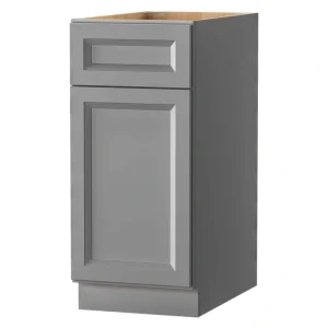 PELHAM & WHITE Keyport Shaker 15 in. W x 24 in. D x 34.5 in. H in Charcoal Plywood Tool-Free Ready To Assemble Base Kitchen Cabinet