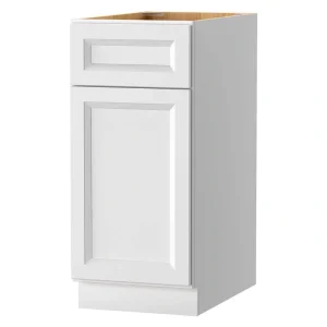 PELHAM & WHITE Keyport Shaker 15 in. W x 24 in. D x 34.5 in. H in Satin White Plywood Ready To Assemble Floor Base Kitchen Cabinet