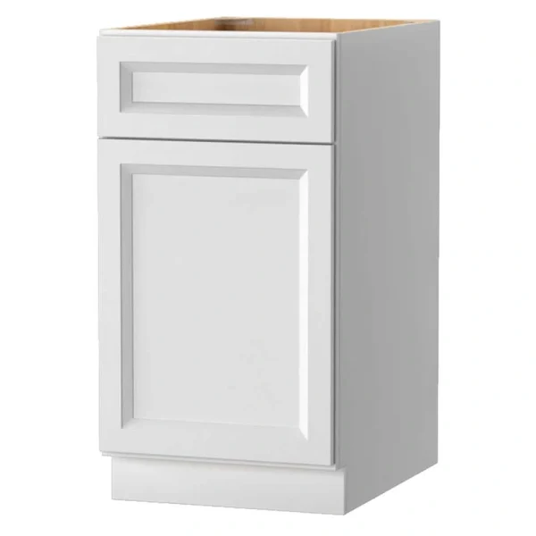 PELHAM & WHITE Keyport Shaker 18 in. W x 24 in. D x 34.5 in. H in White Plywood Tool-Free Ready To Assemble Floor Base Kitchen Cabinet