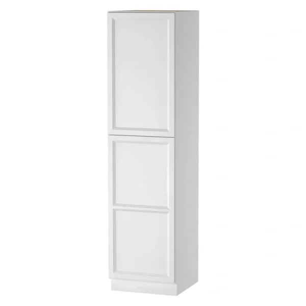 PELHAM & WHITE Keyport Shaker 18 in. W x 24 in. D x 96 in. H Plywood Tool-Free Ready To Assemble Pantry Kitchen Cabinet in White