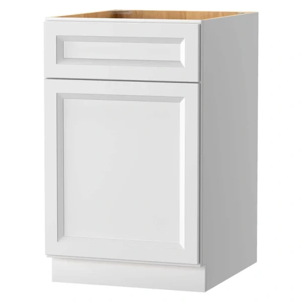 PELHAM & WHITE Keyport Shaker 21 in. W x 24 in. D x 34.5 in. H in White Plywood Tool-Free Ready To Assemble Floor Base Kitchen Cabinet