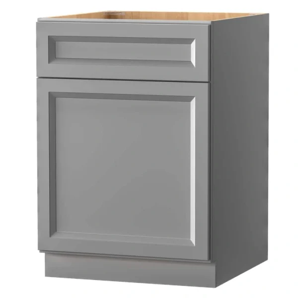 PELHAM & WHITE Keyport Shaker 24 in. W x 24 in. D x 34.5 in. H in Charcoal Plywood Tool-Free Ready To Assemble Base Kitchen Cabinet