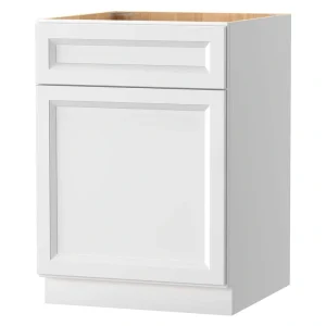 PELHAM & WHITE Keyport Shaker 24 in. W x 24 in. D x 34.5 in. H in White Plywood Tool-Free Ready to Assemble Floor Base Kitchen Cabinet