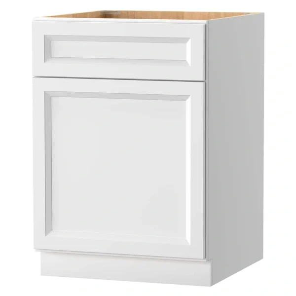 PELHAM & WHITE Keyport Shaker 24 in. W x 24 in. D x 34.5 in. H in White Plywood Tool-Free Ready to Assemble Floor Base Kitchen Cabinet