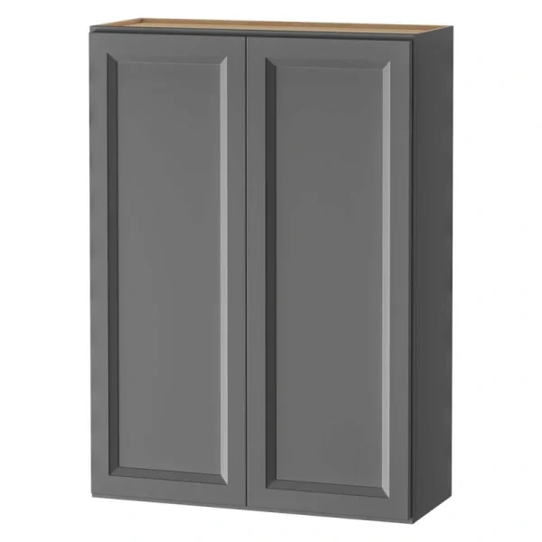 PELHAM & WHITE Keyport Shaker 30 in. W x 12 in. D x 42 in. H Plywood Tool-Free Ready To Assemble Wall Kitchen Cabinet in Charcoal