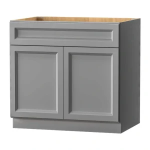 PELHAM & WHITE Keyport Shaker 36 in. W x 24 in. D x 34.5 in. H Plywood Tool-Free Ready To Assemble Base Kitchen Cabinet in Charcoal