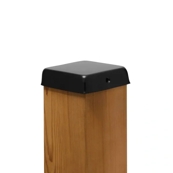 PERMAKAP 4-in x 4-in Black Stainless Steel Flat Top Black Stainless Steel Deck Post Cap