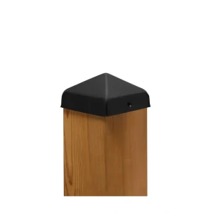PERMAKAP 4-in x 4-in Black Stainless Steel Pyramid Black Stainless Steel Deck Post Cap