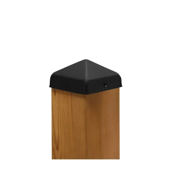 PERMAKAP 4-in x 4-in Black Stainless Steel Pyramid Black Stainless Steel Deck Post Cap