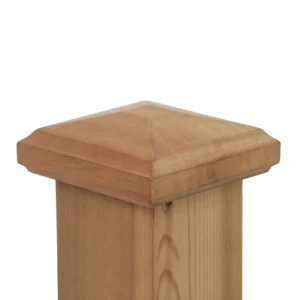 PERMAKAP 4-in x 4-in Pyramid One-Piece Sanded Wood Mahogany Deck Post Cap T726915927