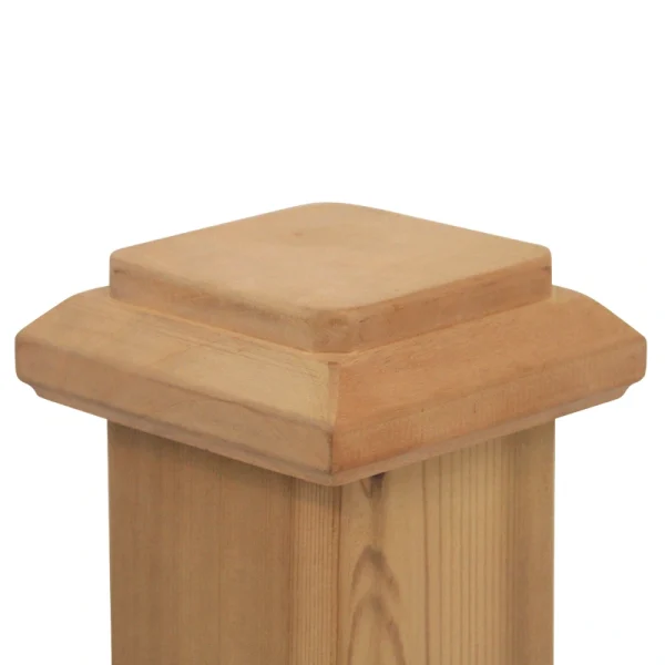 PERMAKAP 4-in x 4-in Traditional One-Piece Sanded Wood Mahogany Deck Post Cap T726915911
