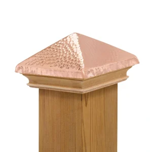 PERMAKAP 4-in x 4-in West Indies Pyramid One-Piece Sanded Copper Mahogany Deck Post Cap T726915705