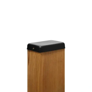 PERMAKAP 4-in x 6-in Black Stainless Steel Flat Top Black Stainless Steel Deck Post Cap