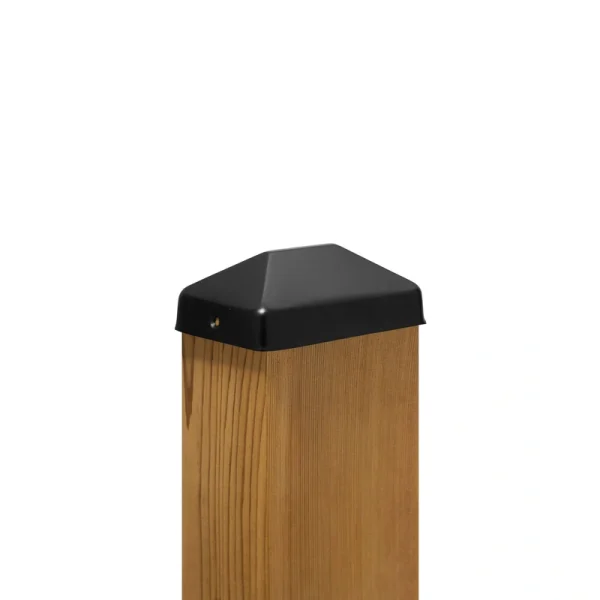 PERMAKAP 4-in x 6-in Black Stainless Steel Pyramid Black Stainless Steel Deck Post Cap