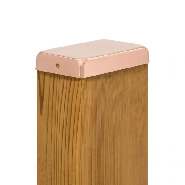 PERMAKAP 4-in x 6-in Flat Top Solid Polished Copper Deck Post Cap