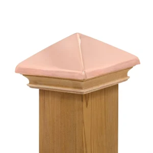 PERMAKAP 5-in x 5-in Copper Pyramid Copper Mahogany Deck Post Cap