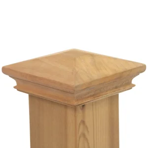 PERMAKAP 5-in x 5-in Pyramid One-Piece Sanded Wood Mahogany Deck Post Cap
