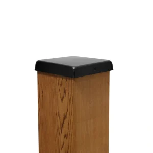 PERMAKAP 6-in x 6-in Black Stainless Steel Flat Top Black Stainless Steel Deck Post Cap