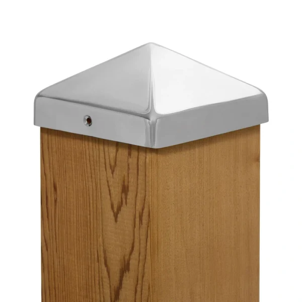 PERMAKAP 6-in x 6-in Pyramid Nautical Grade Polished Stainless Steel Deck Post Cap T726915764